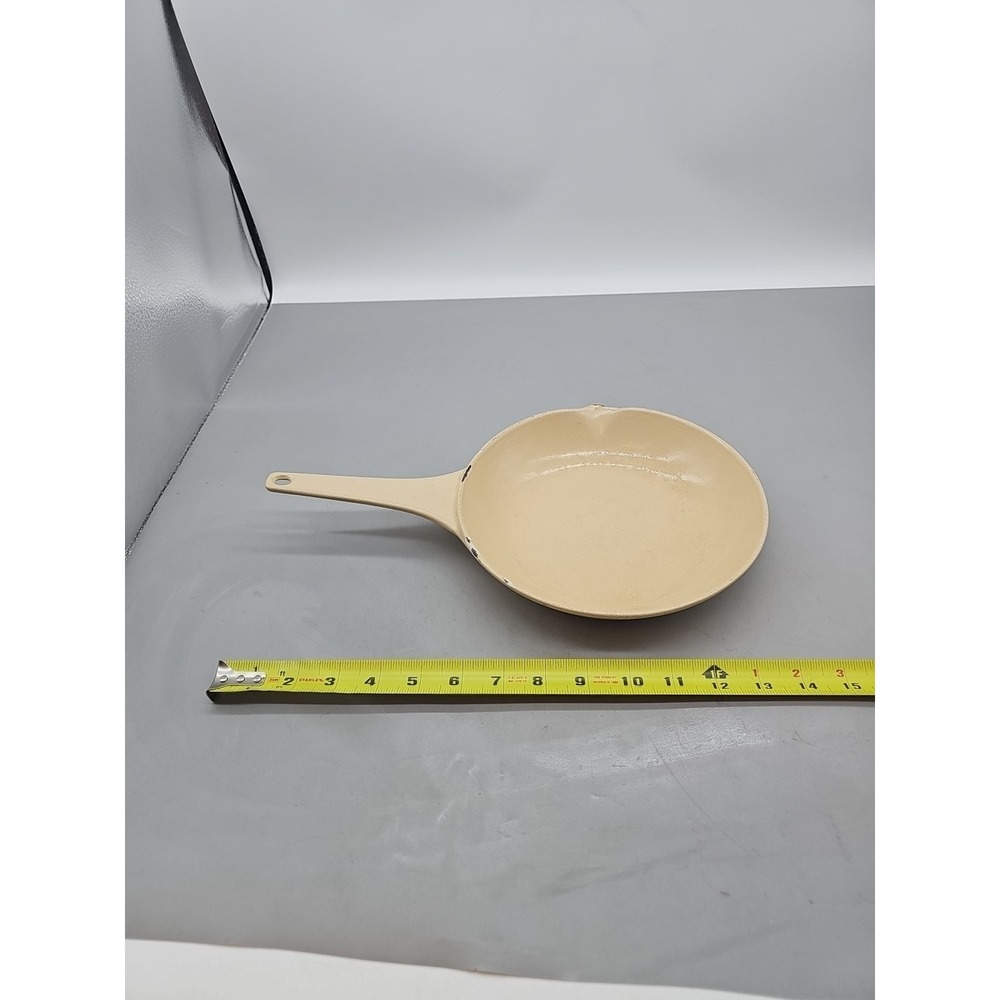 Copco Denmark 109E Cast Iron Skillet Fry Pan 8.5" Yellow Enamel Vintage Cookware